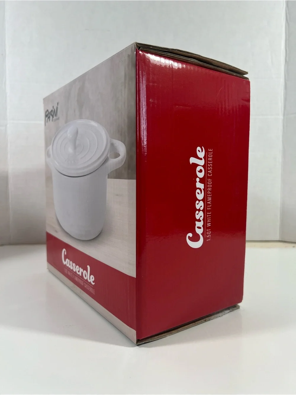 Parini Cookware Casserole 1.5 QT White Flameproof Casserole!